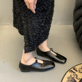 Ballerines T-Strap élégantes pour femmes en cuir de haute qualité R&B