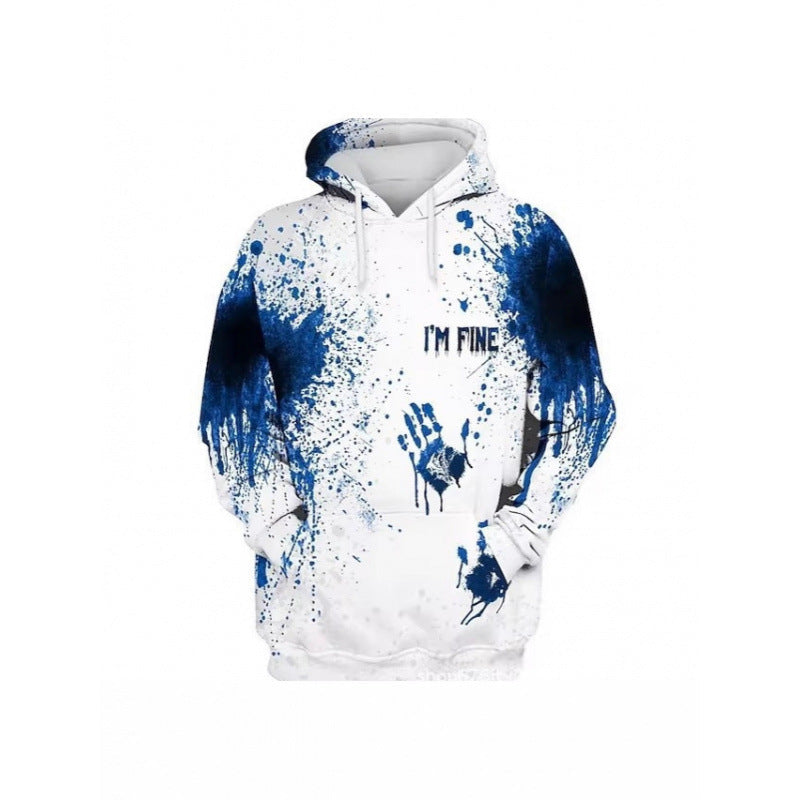 Sweat à capuche créatif pour femmes avec impression rouge sang Echoarchiv