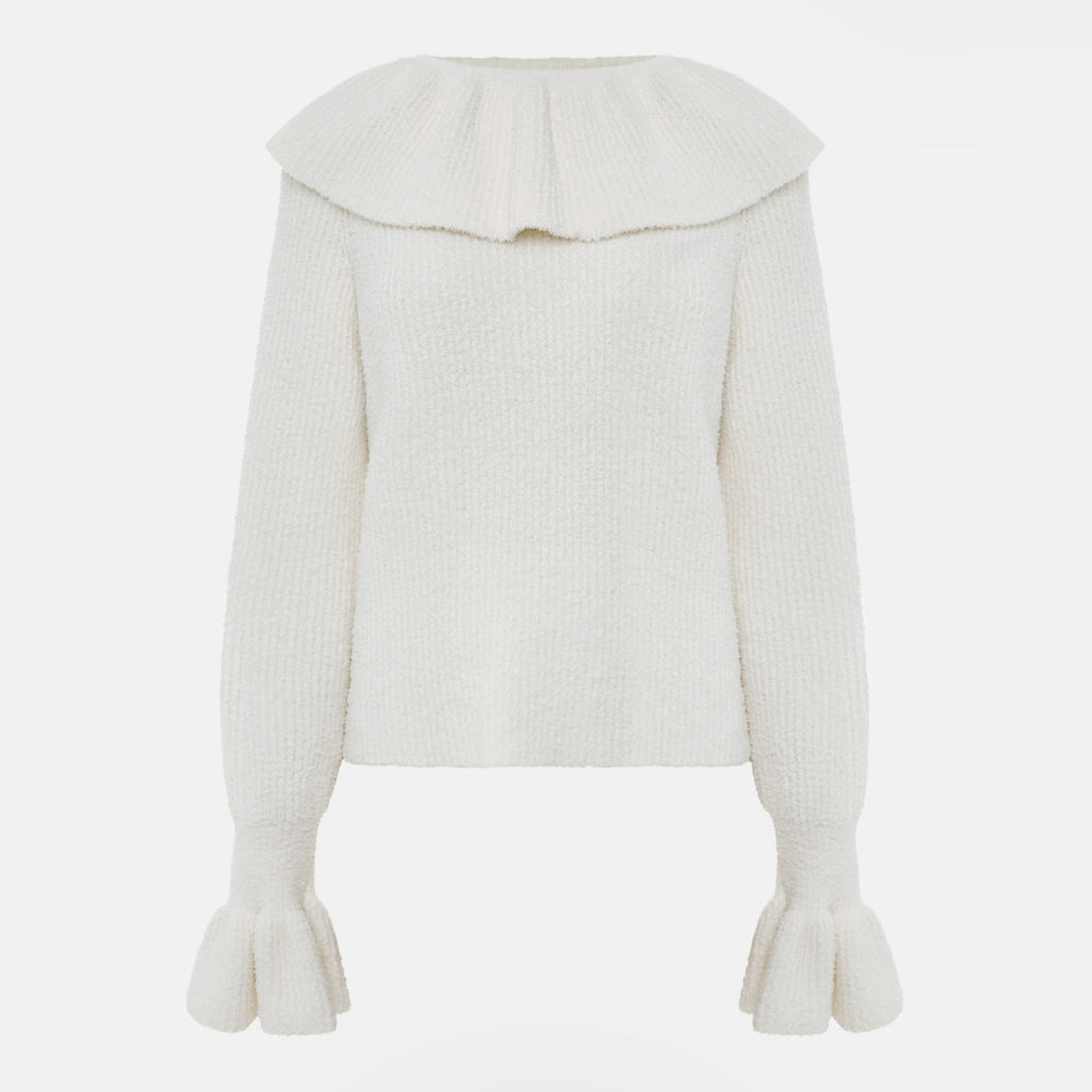 Pull pour femmes avec col roulé large et manches volantes Echo Archiv