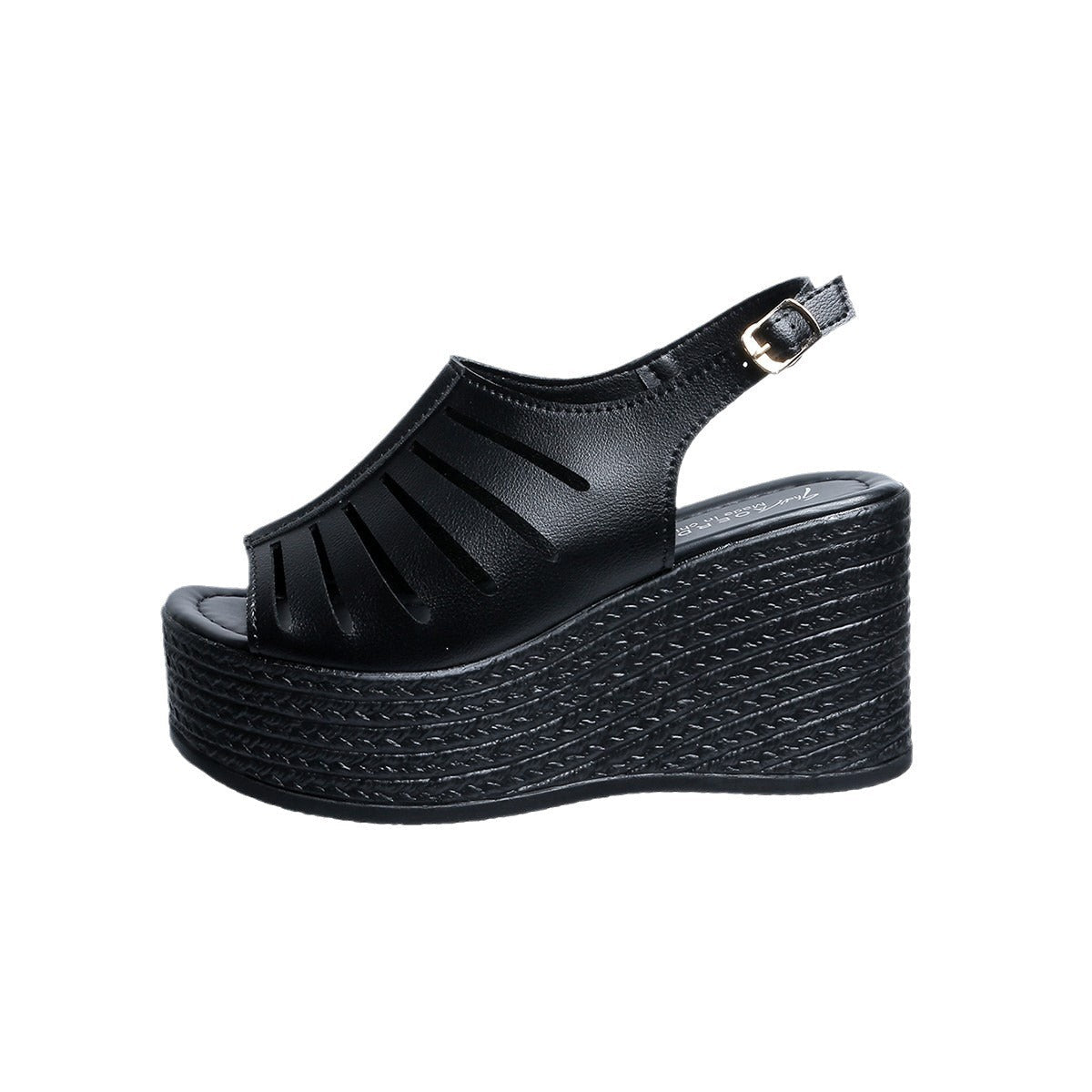 Mules à talon compensé pour femmes avec un design découpé décoratif et semelle antidérapante R&B
