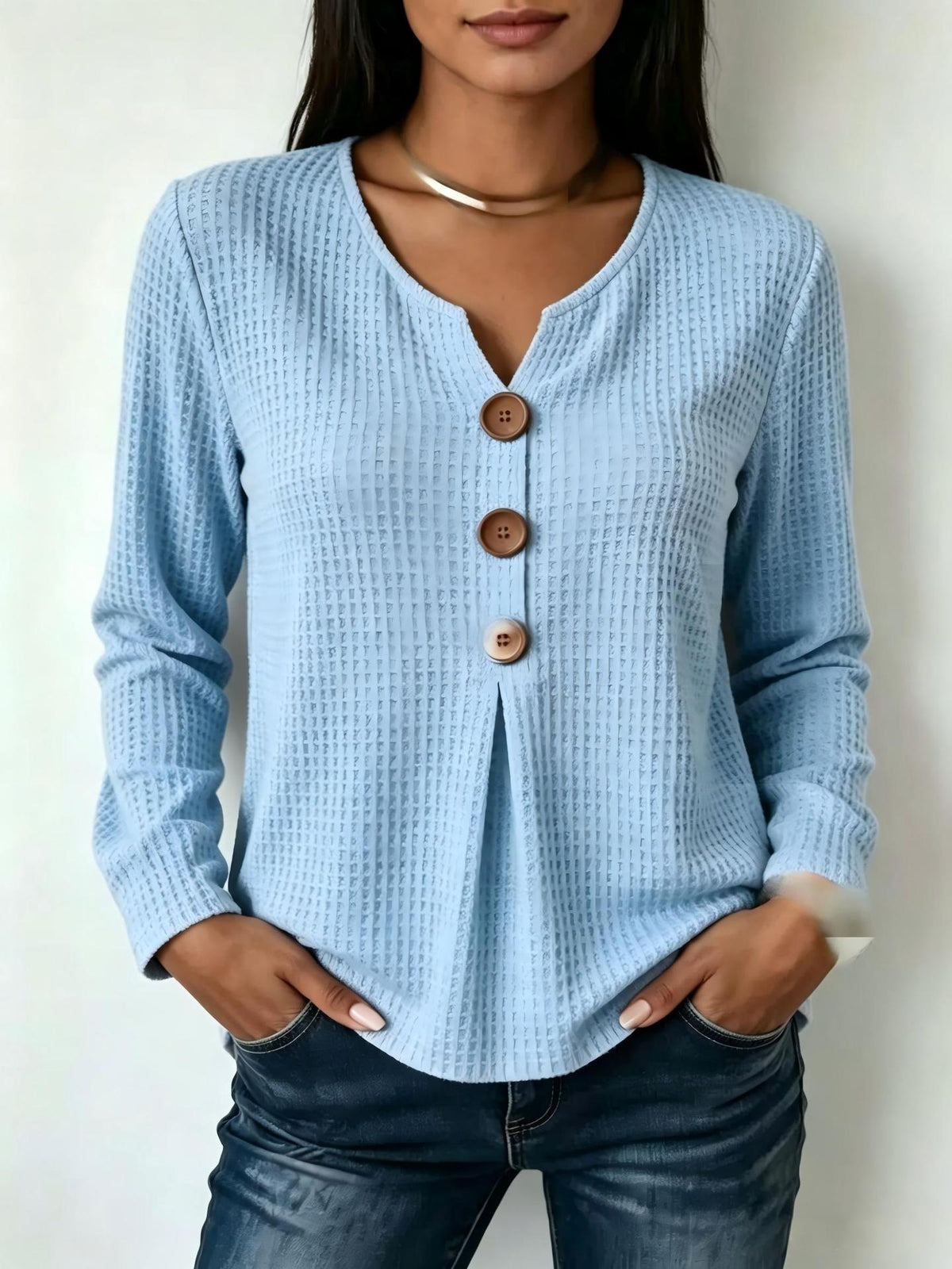 Chemisier Long Femme Mode avec Détails de Boutons