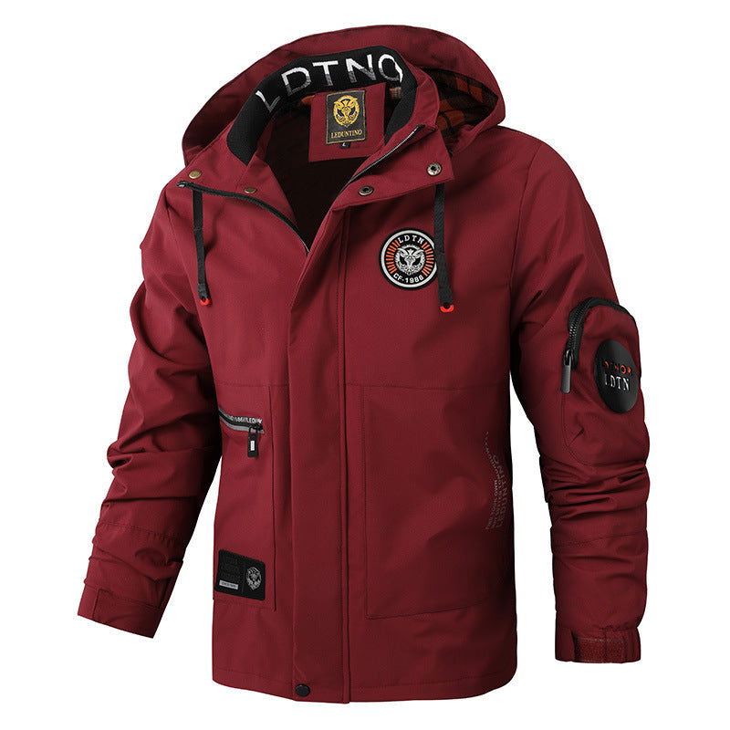 Parka imperméable pour hommes avec capuche, poches utilitaires multiples, poignets renforcés et membrane coupe-vent Echo Archiv