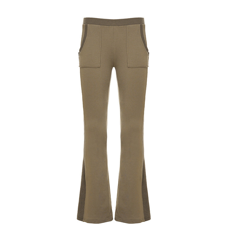 Pantalon évasé stretch pour femmes avec taille haute, poches plaquées et bandes latérales Echo Archiv