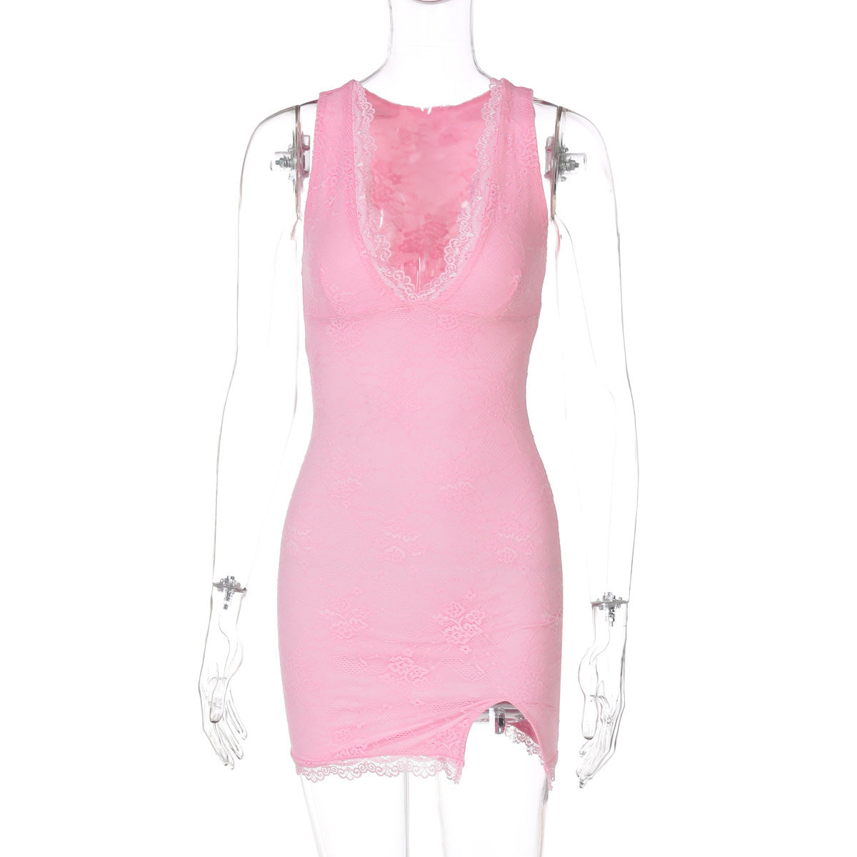Robe en dentelle flatteuse pour femmes avec décolleté en V et détails délicats Heidi-Mode