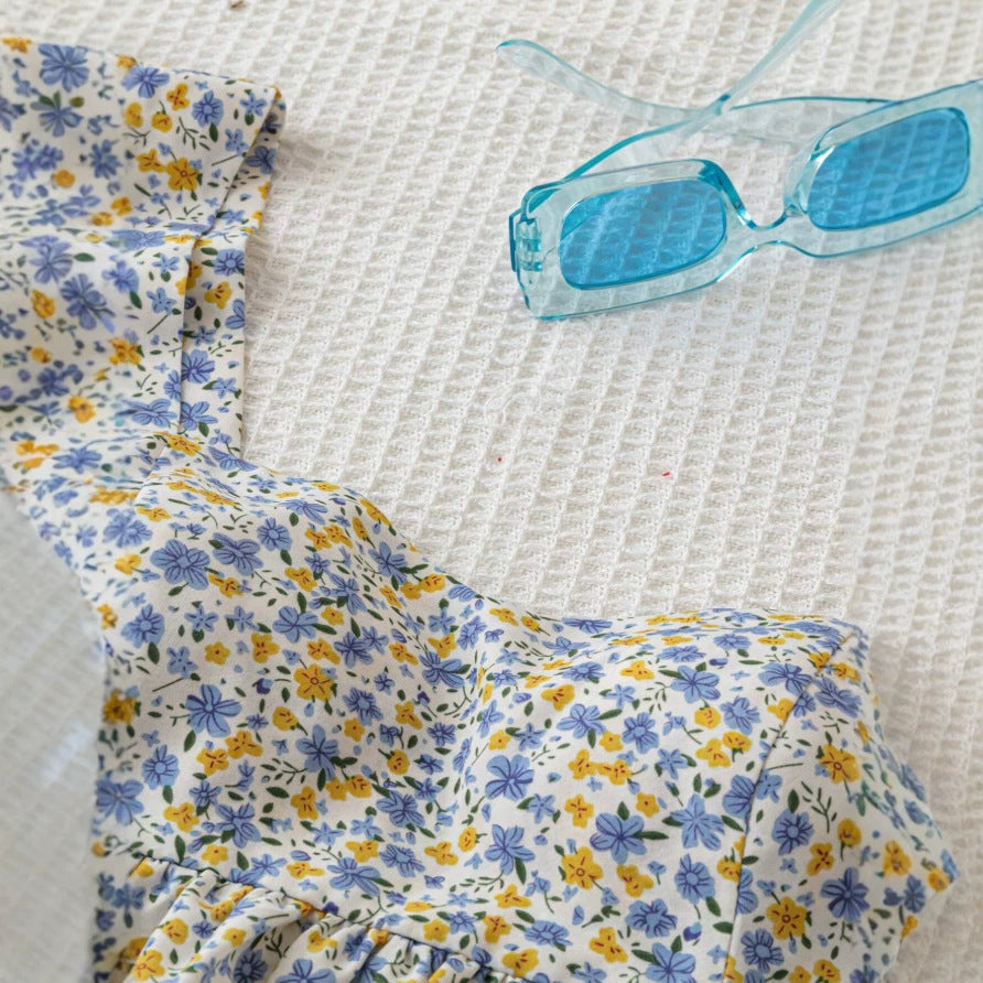 Blouse à fleurs pour femmes avec détails en volants et coupe fluide Heidi-Mode