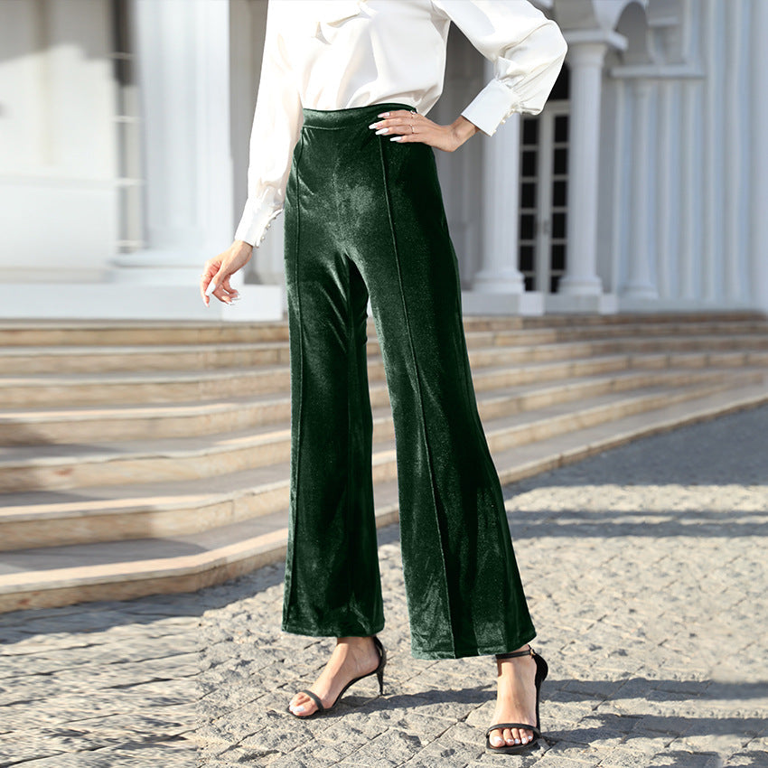 Pantalon en velours taille haute pour femmes Echoarchiv