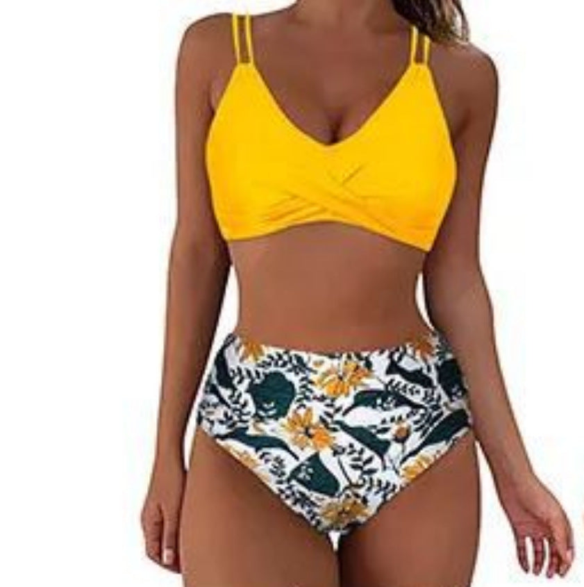 Bikini taille haute tendance pour femmes avec fronces R&B