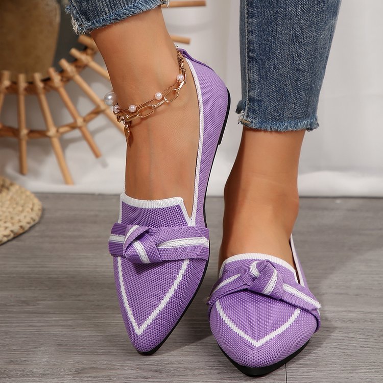 Ballerines à brides pour femmes avec détails en nœuds et tige respirante R&B