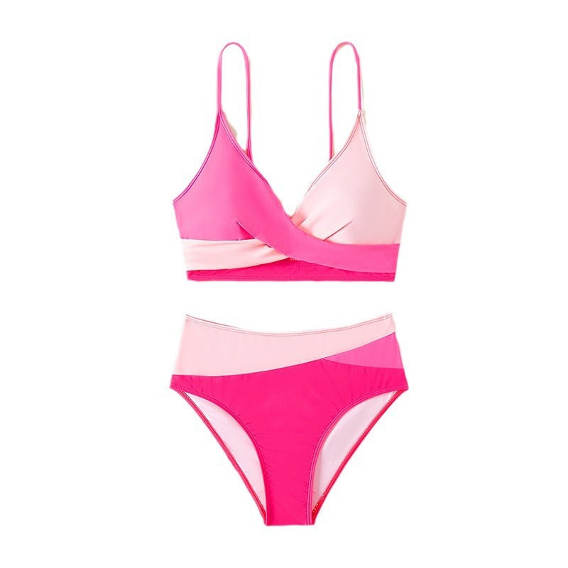 Bikini Femme à Taille Haute avec Design Enveloppant Élégant R&B