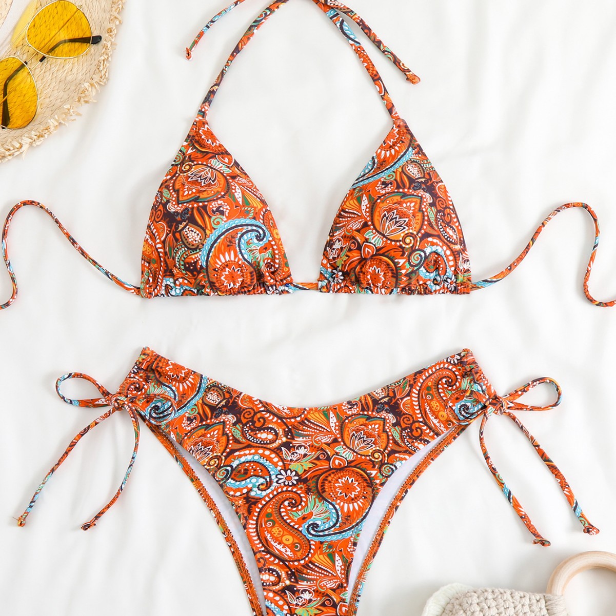 Bikini triangle pour femmes avec motif paisley décoratif Echo Archiv