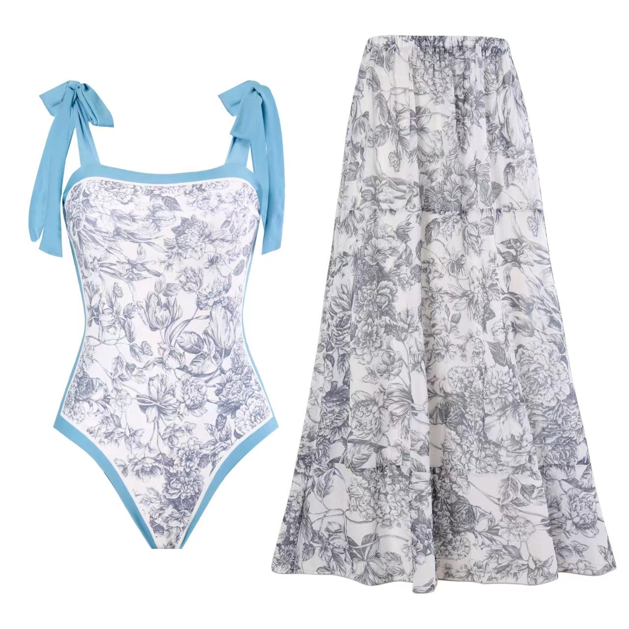 Jupe maxi femme avec motifs floraux et coupe volumineuse R&B