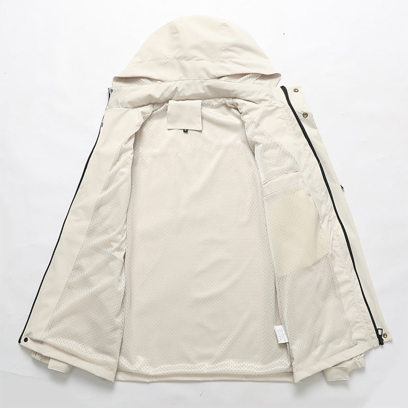 Veste outdoor pour hommes imperméable avec capuche, poches multifonctionnelles et doublure en maille respirante Echo Archiv