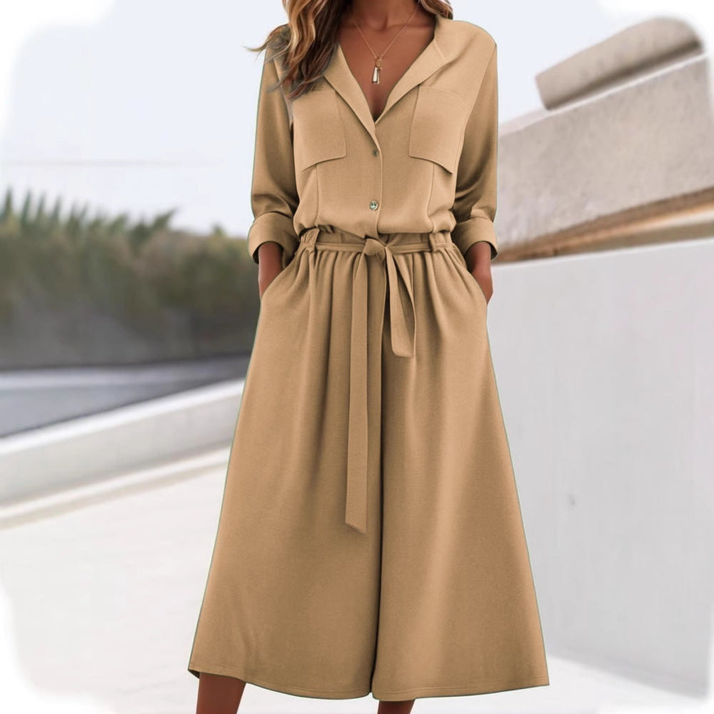 Ensemble Chemise et Pantalon en Lin Décontracté pour Femmes R&B
