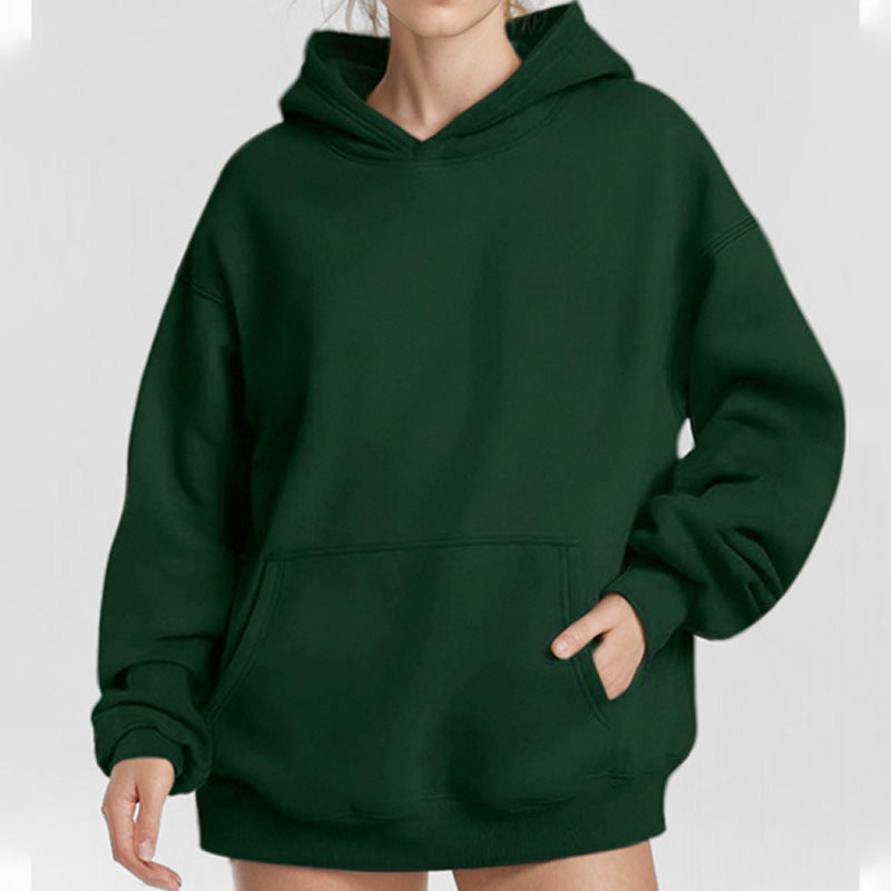 Sweat à capuche oversize pour femmes en tissu doux avec ourlet asymétrique, poche kangourou et épaule tombante Echo Archiv