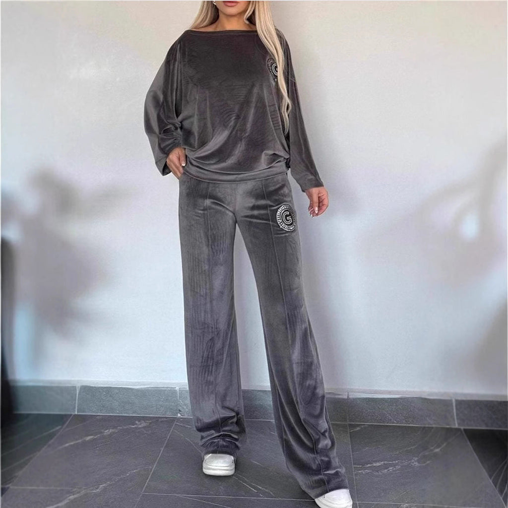 Ensemble de Loungewear Élegant en Velours Doux pour Femmes