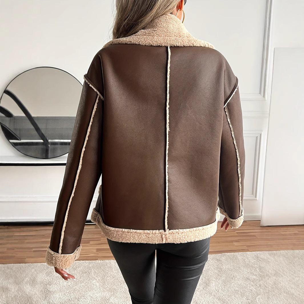 Veste en Teddy pour Femmes à la Mode