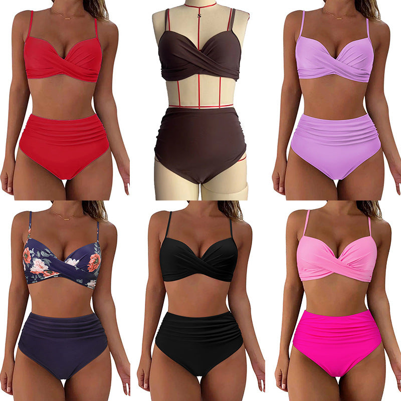 Ensemble de bikini taille haute pour femmes avec des volants raffinés Echo Archiv
