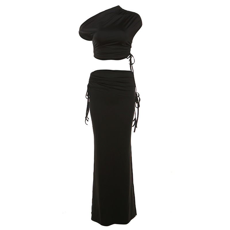 Ensemble élégant pour femmes avec haut asymétrique et jupe cintrée Heidi-Mode
