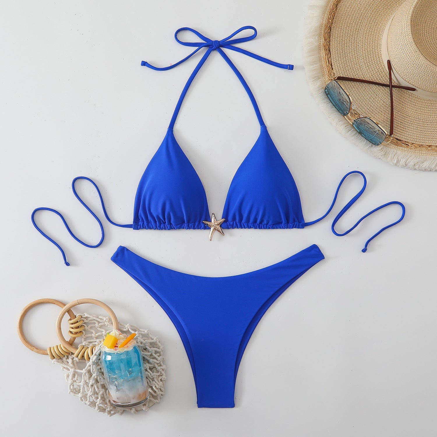 Bikini Triangle Femme avec Détail Étoile à la Mode R&B
