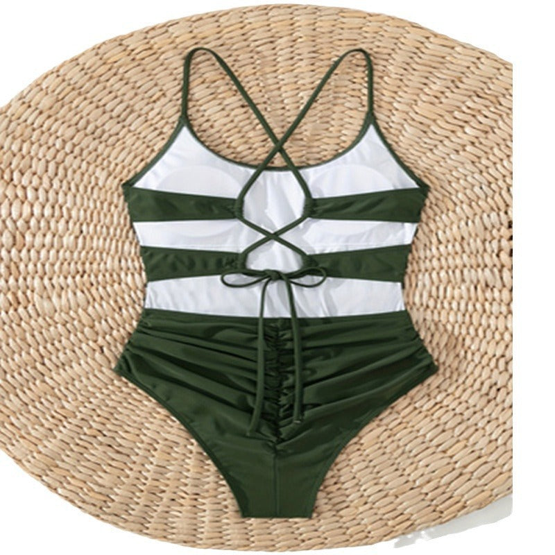 Maillot de bain une pièce pour femmes avec élégante fronce R&B