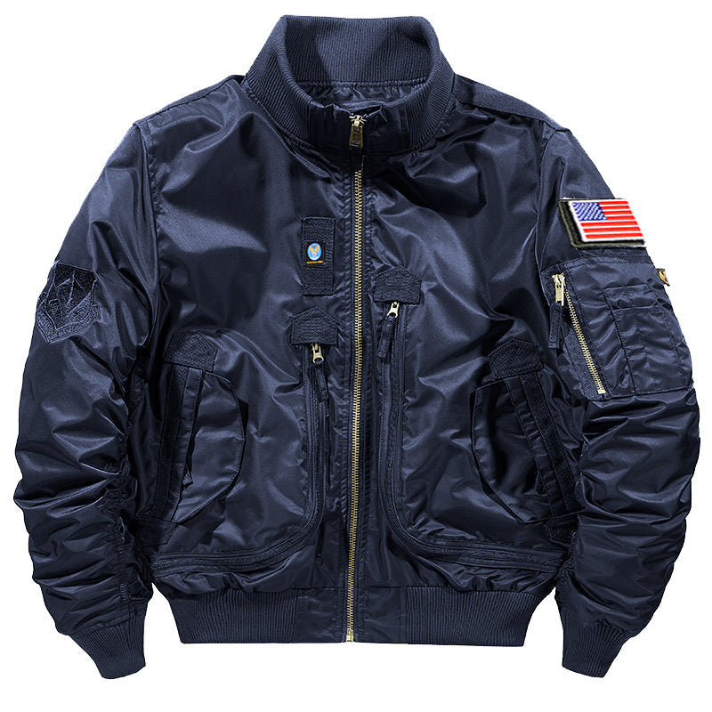 Veste pilote pour hommes style utilitaire avec poches multiples, poche pour bras et ourlet côtelé Echo Archiv