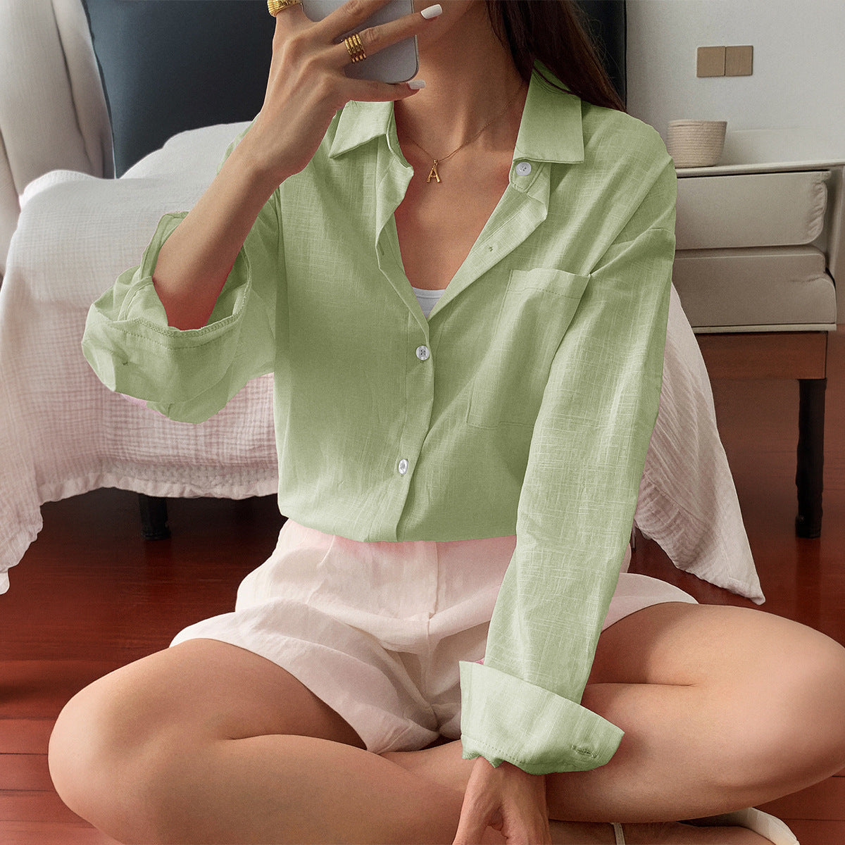 Ensemble d'été deux pièces pour femmes composé d'une chemise oversize légère et d'une robe mini sans manches Echo Archiv