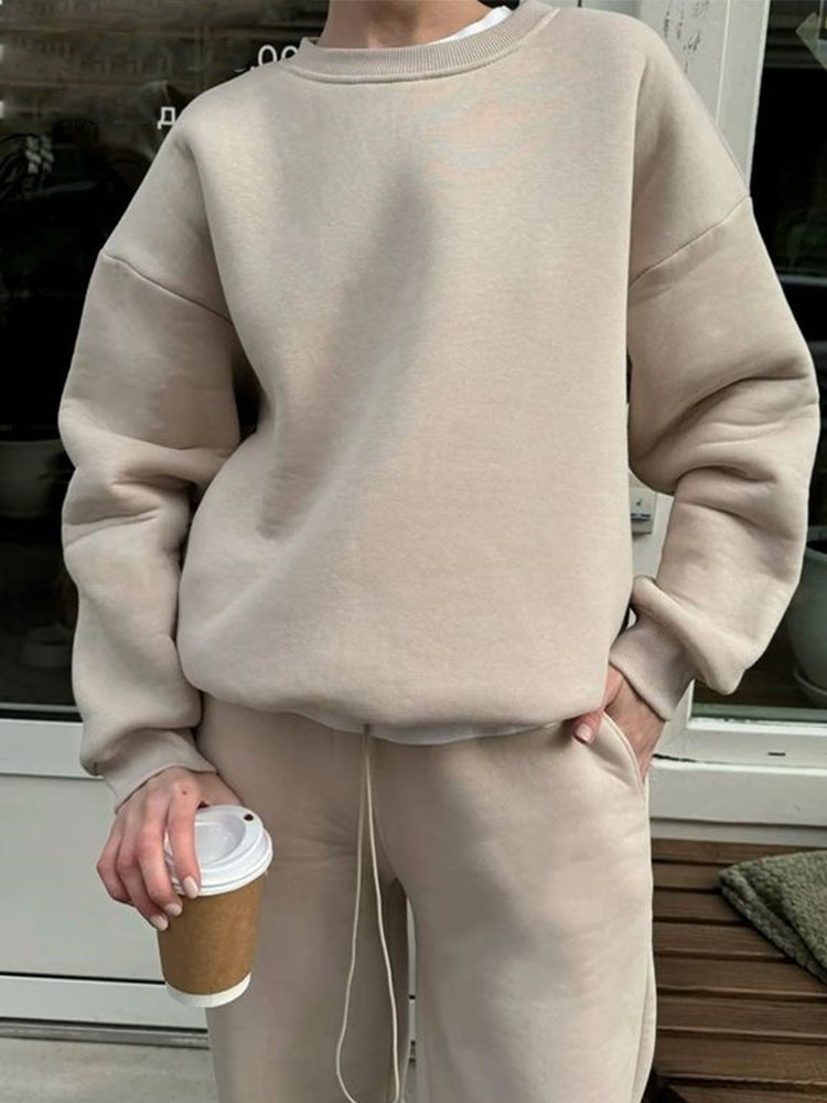 Ensemble Sweatshirt Oversize pour Femmes et Pantalon de Jogging Taille Haute en Mélange de Coton Brosse Echo Archiv