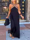 Robe kaftan légère pour femmes avec détail de bretelle croisée, passepoil poitrine et tombé ample R&B