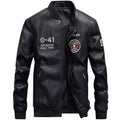 Veste bomber en simili cuir léger pour homme au style pilote avec patchs brodés et fermeture éclair dissimulée Echo Archiv