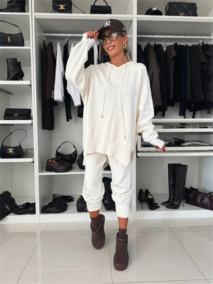 Ensemble lounge à capuche surdimensionné pour femmes et jogger tapered