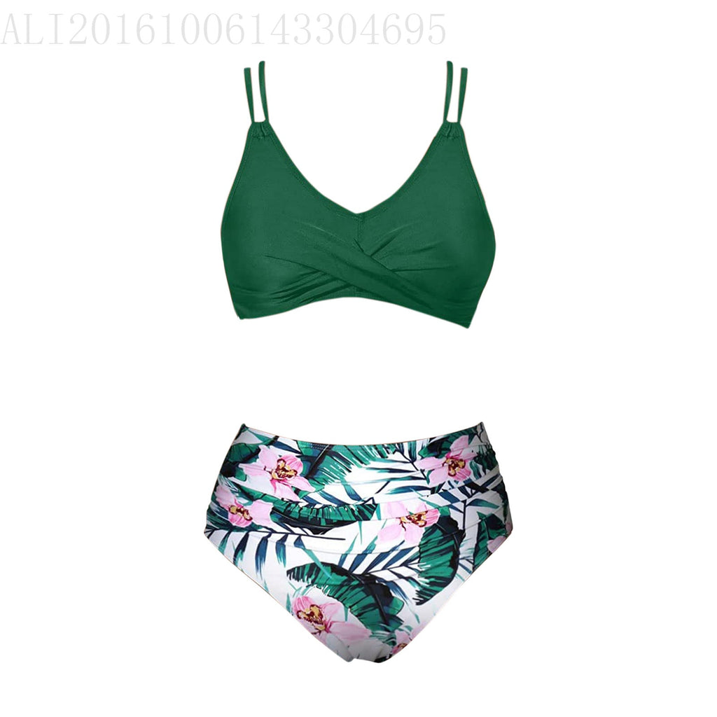 Bikini taille haute tendance pour femmes avec fronces R&B