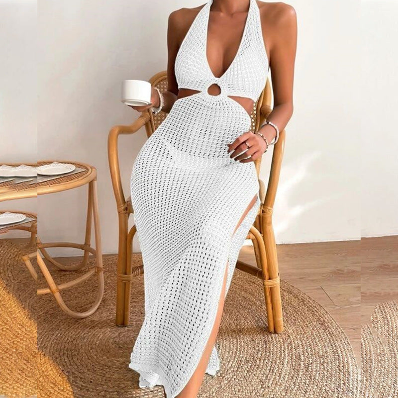 Robe en crochet élégante pour femmes avec décolleté profond R&B