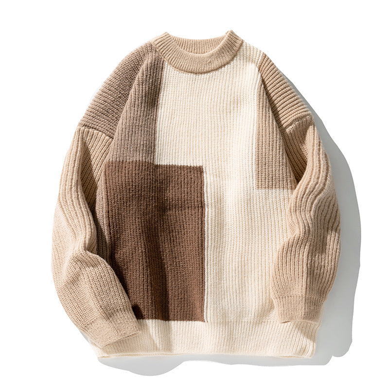 Pull à col rond et design en blocs de couleurs