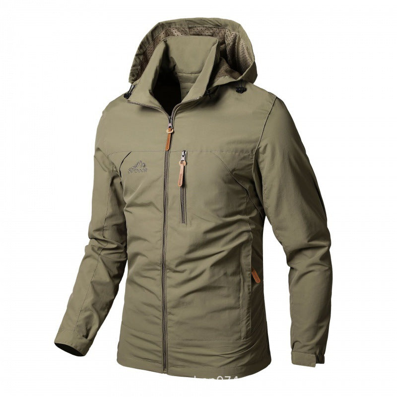Veste softshell légère pour hommes, déperlant, avec capuche et fermeture éclair sécurisée Echo Archiv