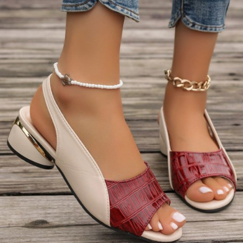 Sandales à talons bloc pour femmes avec un design tendance et un matériau respirant Heidi-Mode