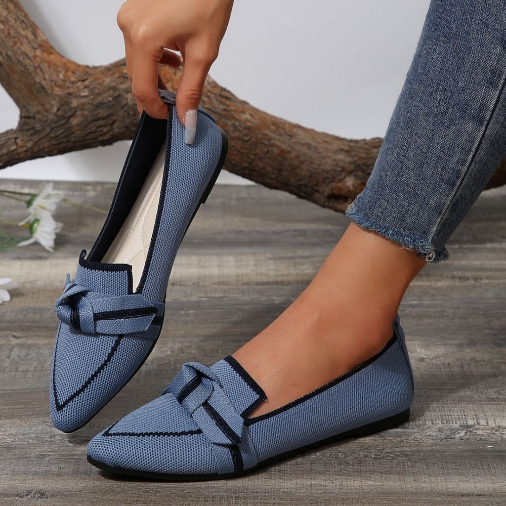 Ballerines à brides pour femmes avec détails en nœuds et tige respirante R&B