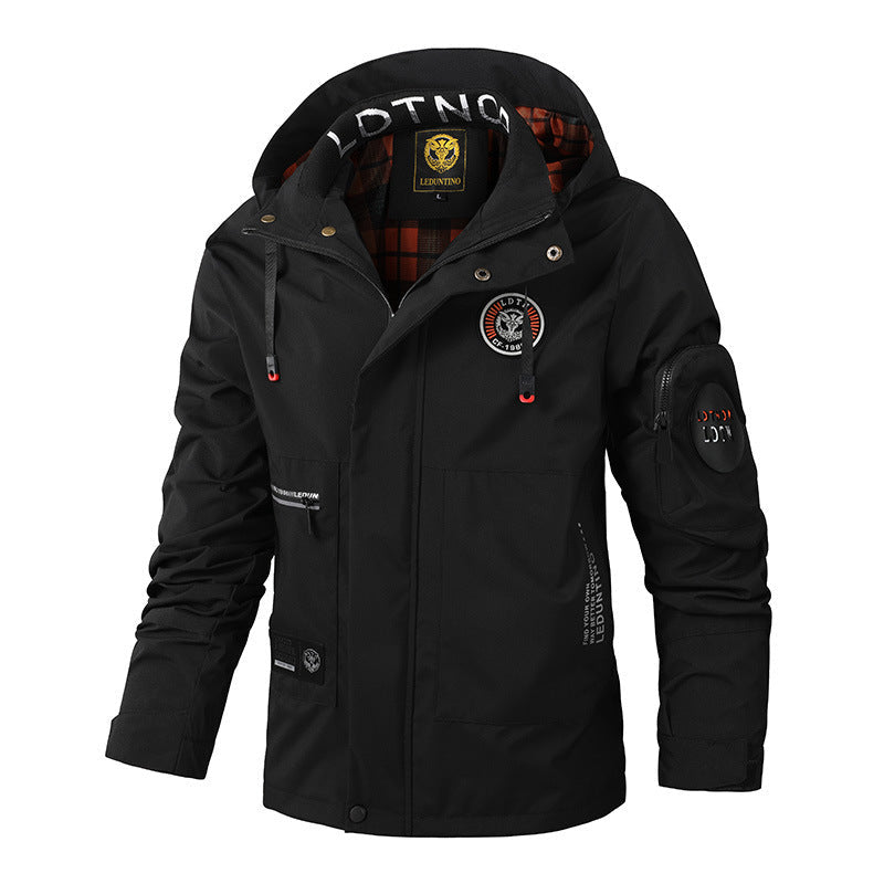 Parka imperméable pour hommes avec capuche, poches utilitaires multiples, poignets renforcés et membrane coupe-vent Echo Archiv