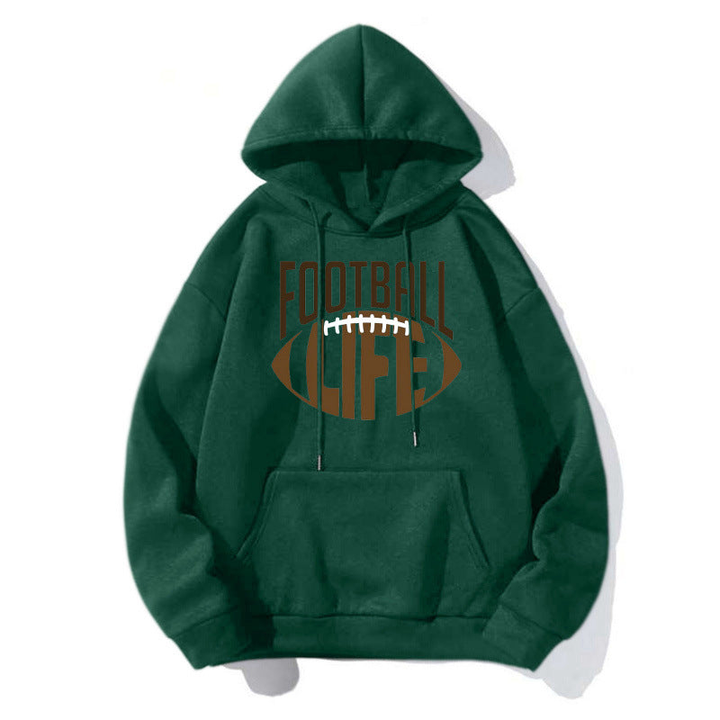 Pull à capuche sportif pour femmes avec motif football Echoarchiv