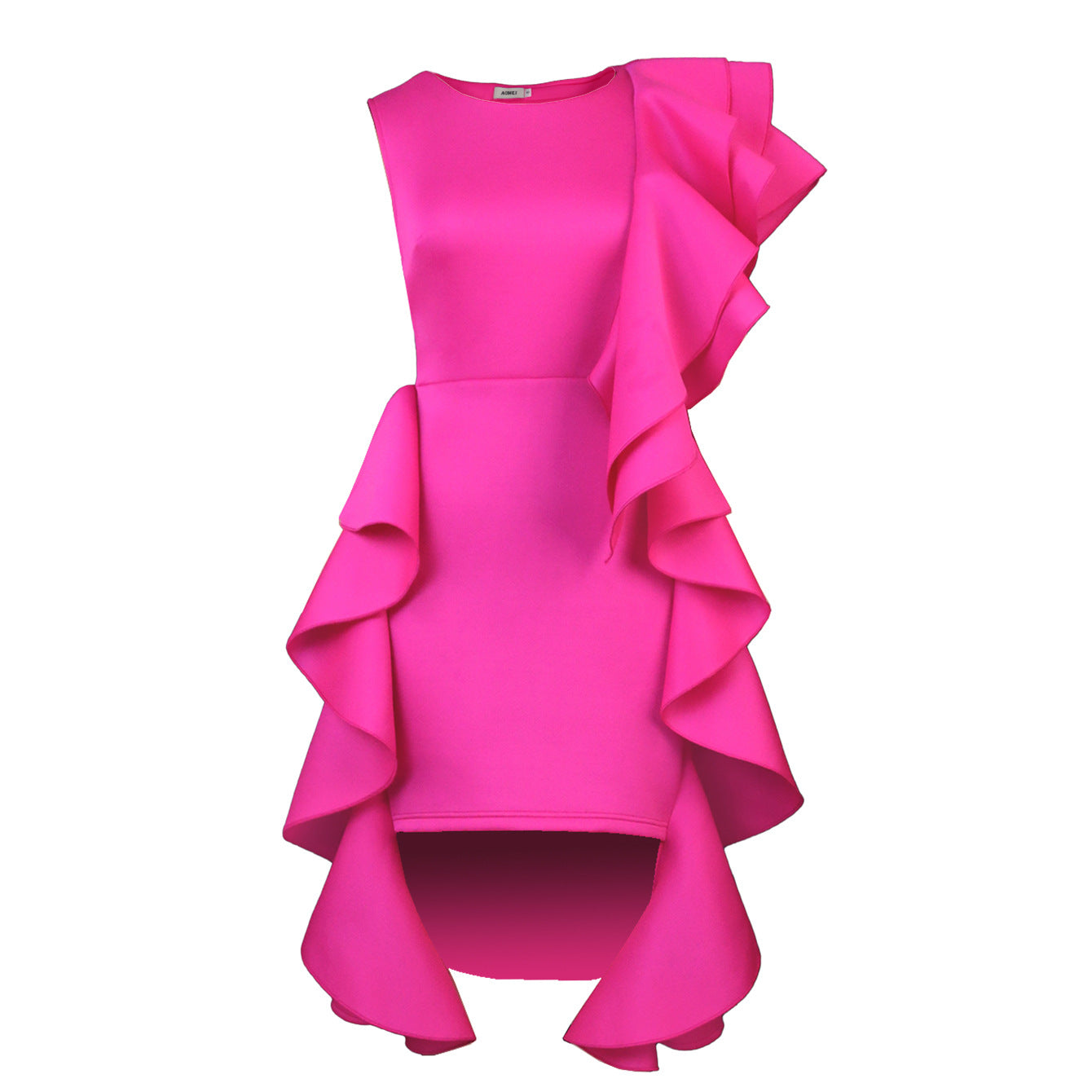 Robe femme avec design de volants asymétriques R&B