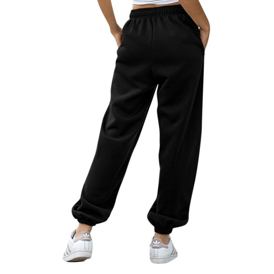 Pantalon de survêtement large taille haute pour femmes avec ceinture de confort élastique, poches latérales et chevilles froncées Echo Archiv