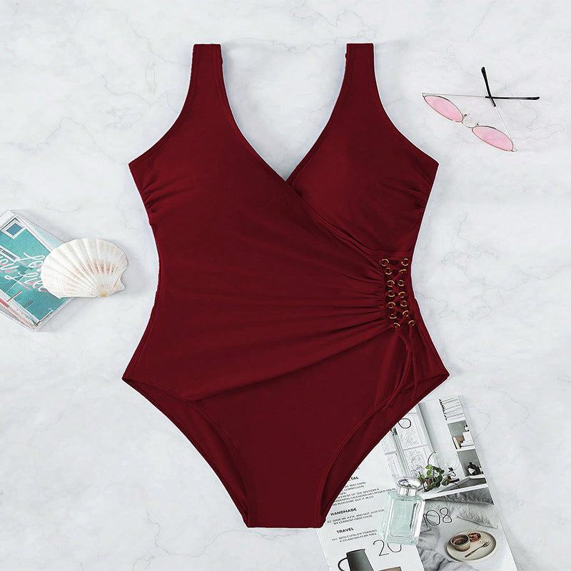 Maillot de bain une pièce élégant pour femmes avec détail enroulé R&B