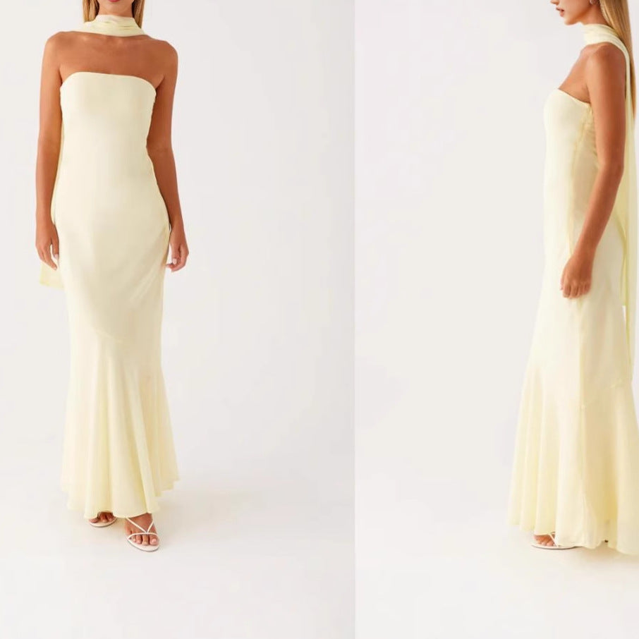 Robe de soirée élégante à manches longues pour femmes avec design floral Heidi-Mode