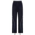 Pantalon de training sportif pour femmes avec jambe droite, ceinture de confort élastique et passepoils décoratifs Echo Archiv