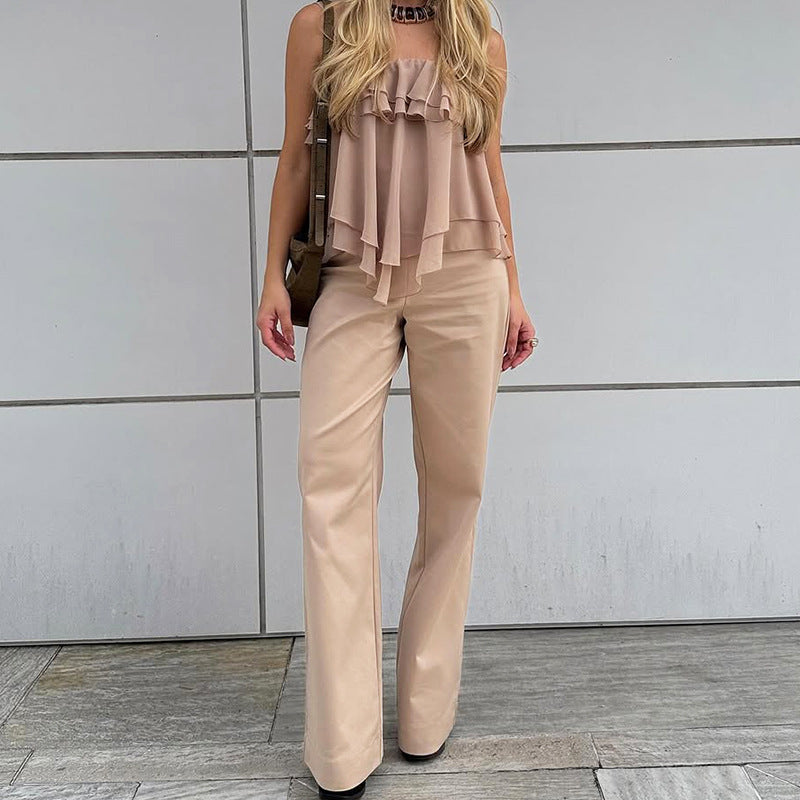 Top Sans Manches À Volants Superposés Pour Femme | Idéal Pour Le Printemps Et L’été