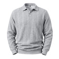 Pull Polo en Câble pour Hommes en Mélange de Coton avec Bords Côtelés Echoarchiv