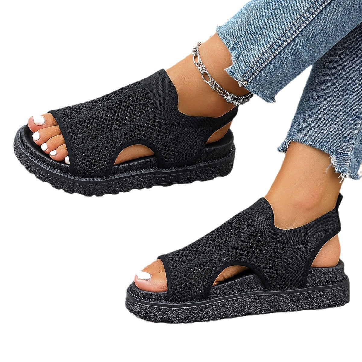 Sandales sportives pour femmes avec matériau en maille respirant et semelle antidérapante R&B