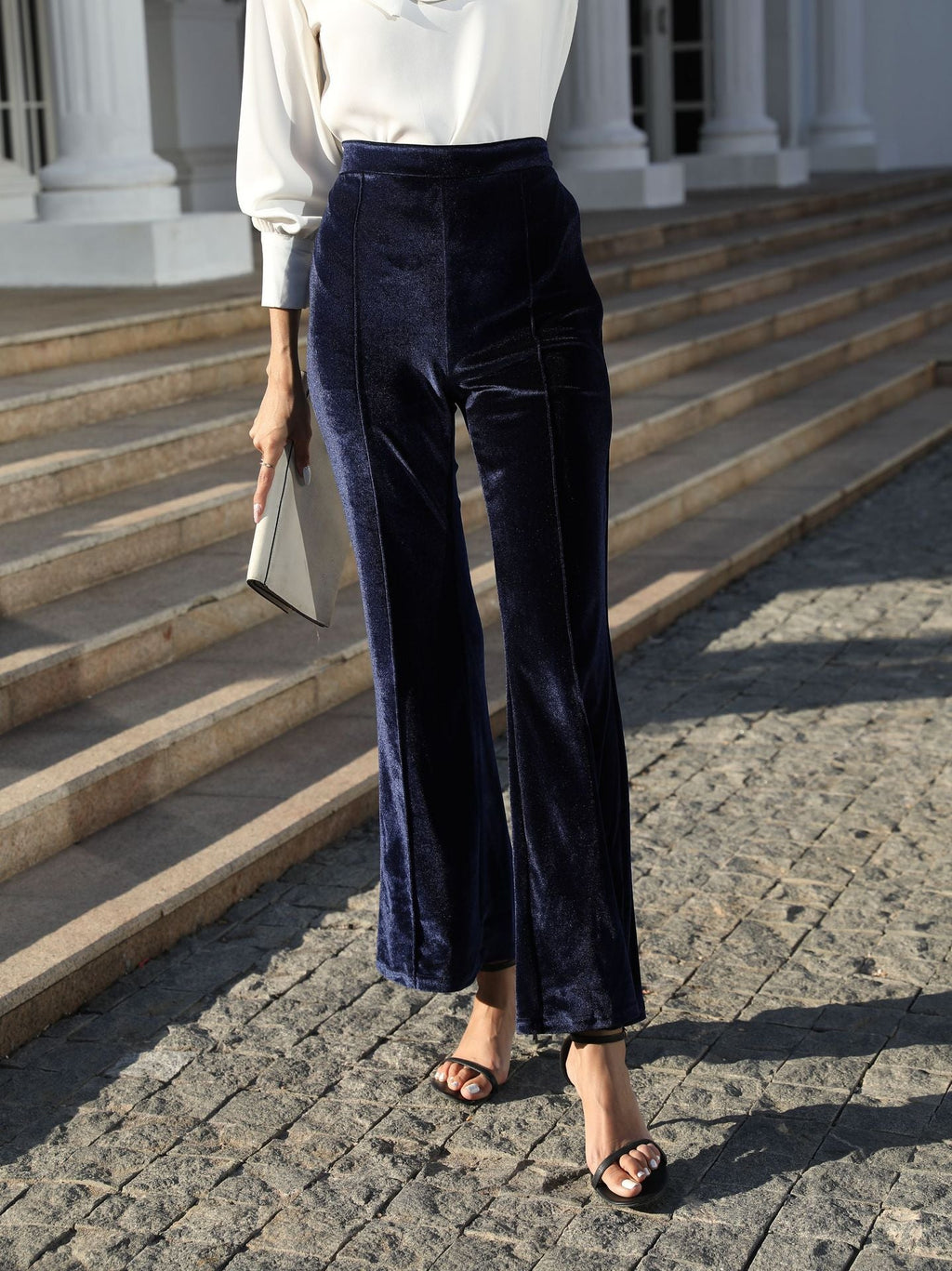 Pantalon en velours taille haute pour femmes Echoarchiv