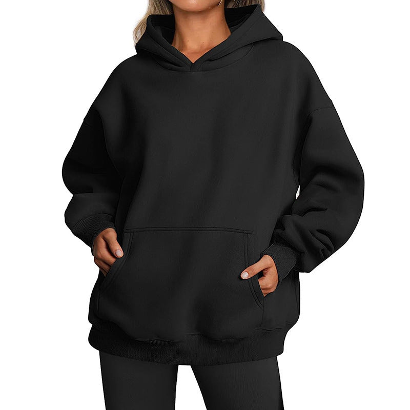 Pull à capuche en molleton Relax pour femmes avec poche kangourou, dos allongé et épaules tombantes Echo Archiv