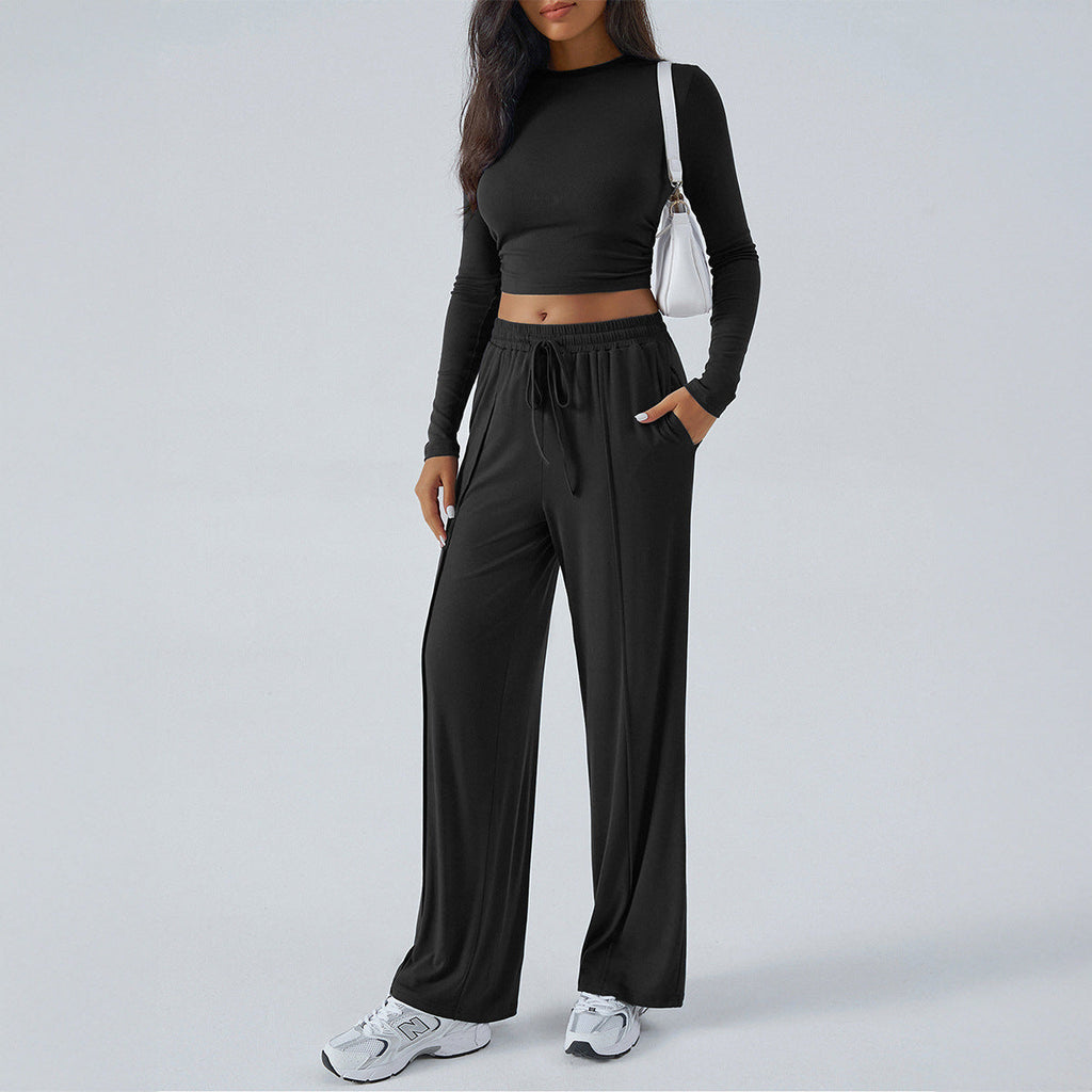 Pantalon lounge large pour femmes avec taille élastique et qualité jersey fluide Echo Archiv