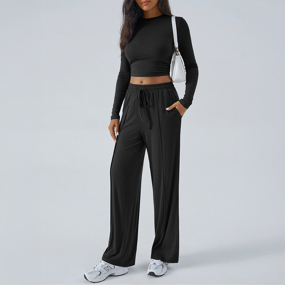 Pantalon lounge large pour femmes avec taille élastique et qualité jersey fluide Echo Archiv